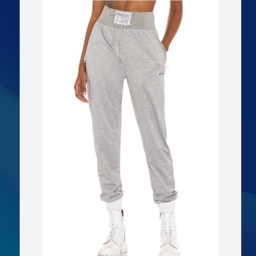 Adam Selman (Size M) Heather Grey Lurex Jersey High Rise SweatPant (NEW-NWT)